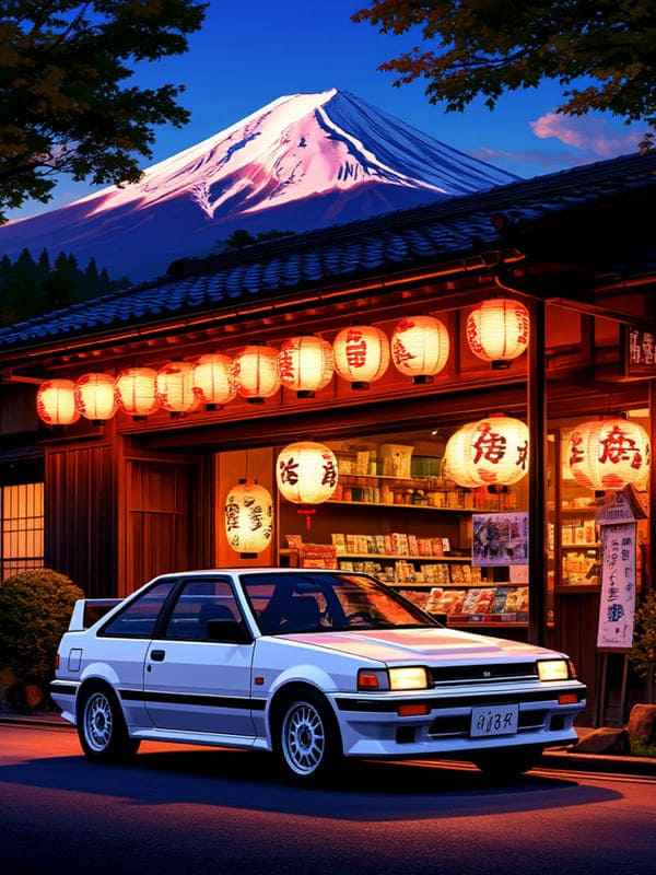 Машина Toyota AE86 нарисованная картинка