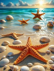Морская звезда красивая летняя фотография моря
